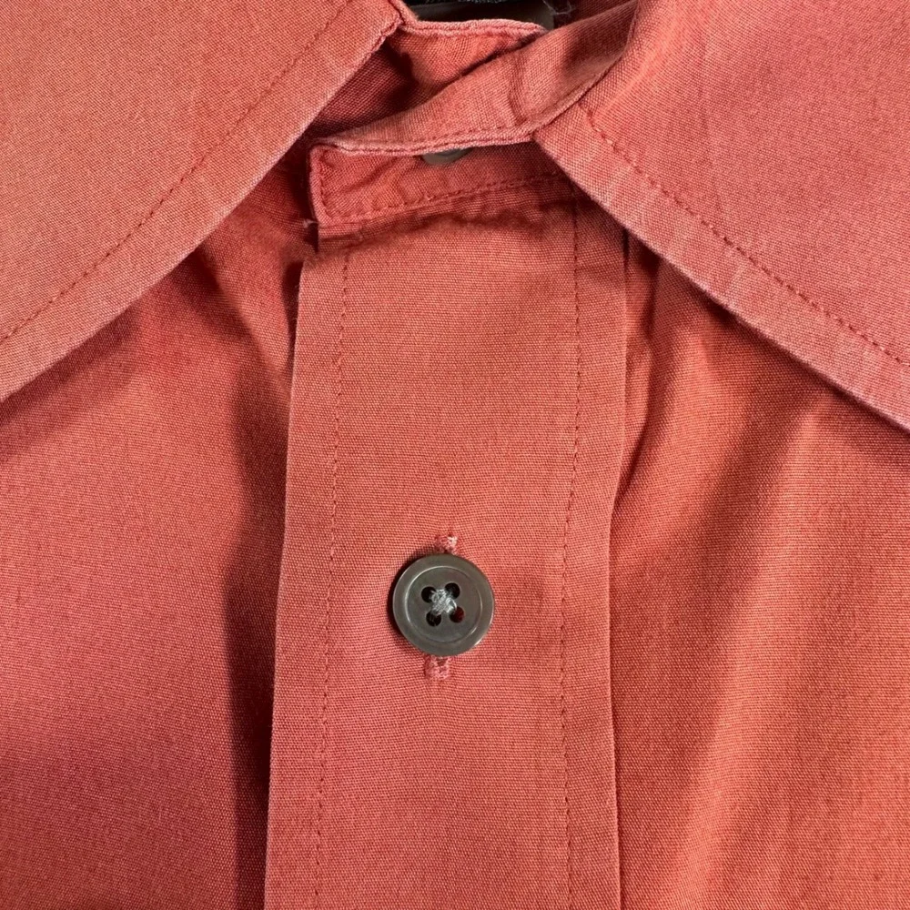 Banana Republic Button Down Mens M Medium Orange Long Sleeve Cotton Casual Shirt
